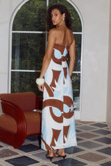RIHANNA STRAPLESS MAXI DRESS - RINA BLUE