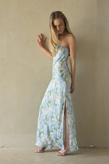 Jasmina Satin Floral Maxi Dress
