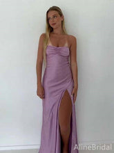 Chic Purple Strapless Long Prom Dress with Slit, PD381949