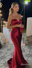 Sexy Red Strapless Long Mermaid Prom Dress, Evening Dress, PD382026