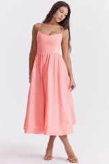 apricot corset sundress
