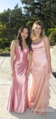 Elegant Strapless Corset Top Pleated Pink Soft Mermaid Prom Dress,Formal Dress, PD382272