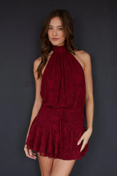 Yaz Textured Mini Dress Romper