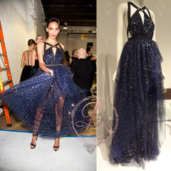 Fashion Unique Bling Bling Night-Star Backless Cut Neck Long Prom Gown Dresses,PD00050