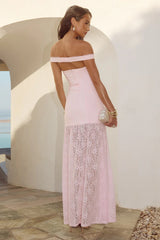 SHAYLA OFF SHOULDER MAXI DRESS - MUSK