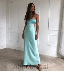 Sexy Mint Green Spaghetti Strap Backless Prom Dress-Fitted Mermaid Evening Gowns, PD3741