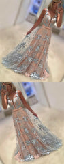Charming Floral Prints Lace Pink Sweetheart Evening Party Prom Dresses,PD00011