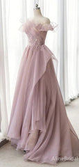 Elagant Lilac Strapless A-line Layered Tulle Prom Dress, Evening Dress, PD37911