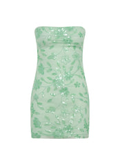 Moorey Beaded Mini Dress - Sage