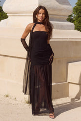 LILLIE CORSET MAXI DRESS - BLACK