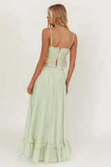 Maidens Tie Detail Overlock Maxi Skirt Sage