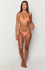 9.0 Swim Oceania Orange Floral Triangle Bikini Top