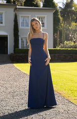 Blaise Navy Satin Prom Dress