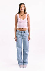 Charli Light Wash Low Waist Baggy Leg Jeans