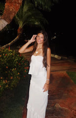 Raleigh White Ruffle Strapless Top