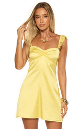 Raph Yellow Party Mini Dress