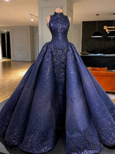 Royal Blue Sparkly Bead Ball Gown Gorgeous Prom Dresses ,PD00142