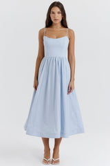 soft blue corset sundress