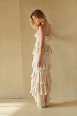 Clementine High Low Ruffle Maxi Dress
