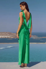 ZURINA LOW BACK MAXI DRESS - EMERALD