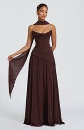 Patricia Maxi Dress - Plum Brown