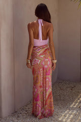 ALEXIS HALTER CUT OUT MAXI DRESS - CAVELLO PEACH