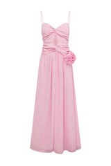 DANIKA SIDE SLIT MAXI DRESS - MUSK