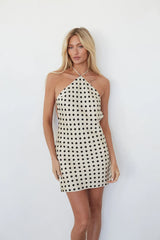 Trixie Polka Dot Halter Mini Dress