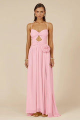 DANIKA SIDE SLIT MAXI DRESS - MUSK