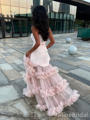 Gorgeous Sweetheart Strapless Light Pink A-line Long Prom Dress,Evening Dress,PD382183