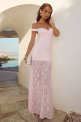 SHAYLA OFF SHOULDER MAXI DRESS - MUSK