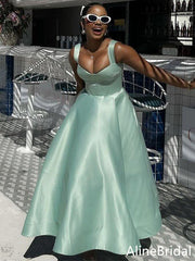 Elegant Mint Green Corset A-line Long Prom Dress, Evening Dress, PD37765