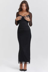 black maxi dress