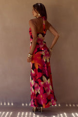 MABELLA HALTER MAXI DRESS - SKYE BLACK