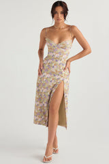 peony print  midi sundress