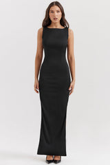 black maxi dress