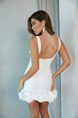 Nara Boatneck Bubble Bodycon Mini Dress