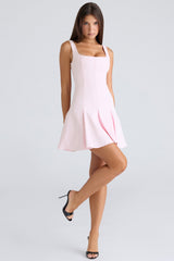 ballerina pink stretch crepe mini dress