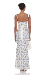 Floral Lace Maxi Dress in White