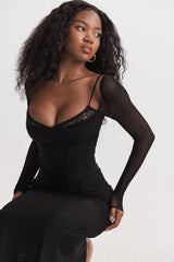 black maxi dress