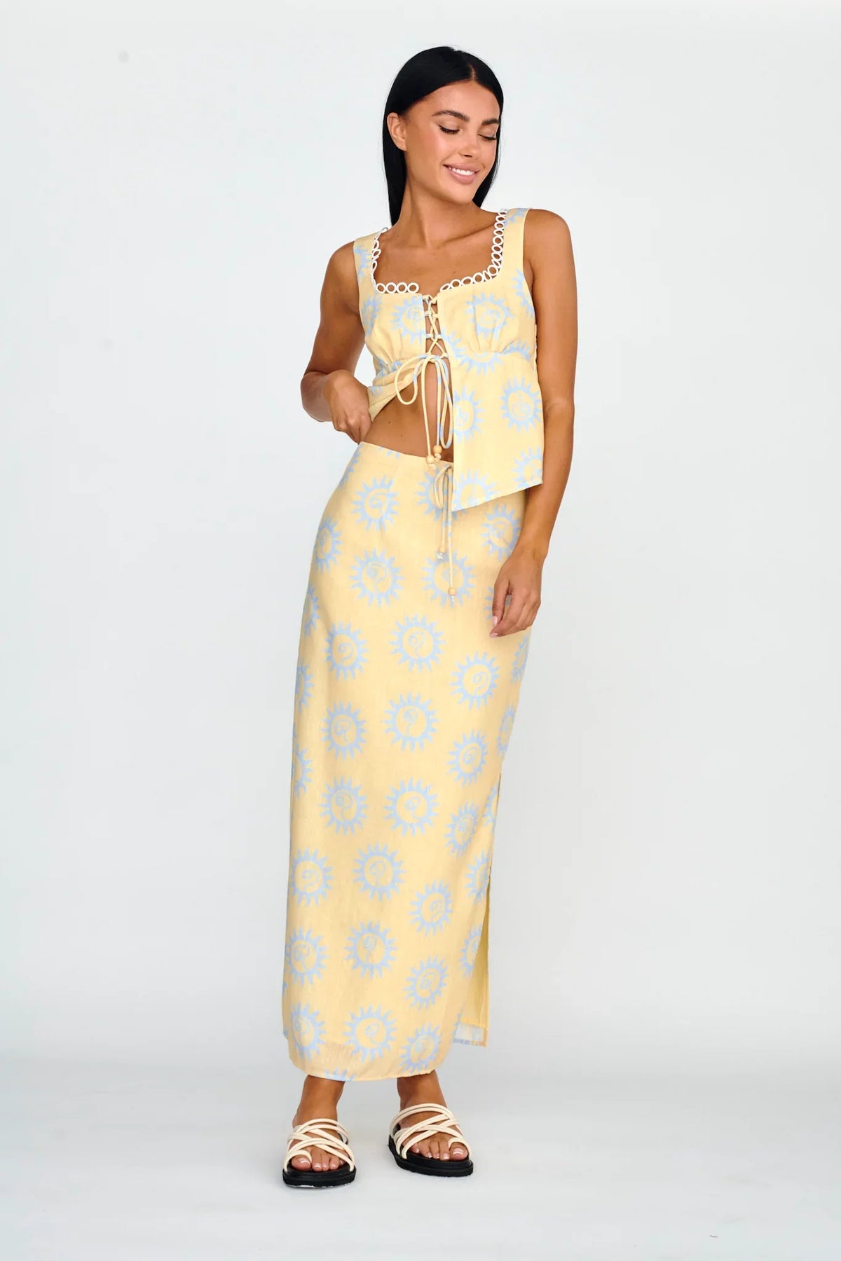 Sun Days Midi Skirt Sun Lemon