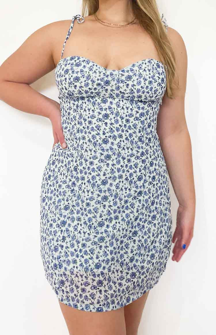 Penny Lane Blue Floral Mini Dress
