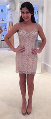 Two Piece Beaded Sweetheart Strapless Tulle Gorgeous Prom Dresses,PD00070