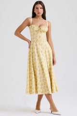 buttercup vintage floral print cotton bustier sundress