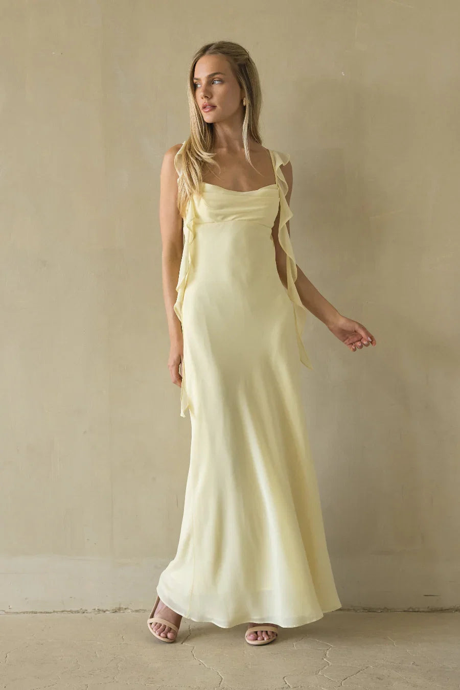 Sarila Ruffle Strap Maxi Dress