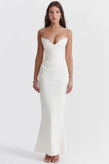ivory strapless corset dress