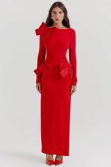 red bow maxi dress