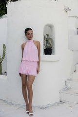 Journi High Neck Mesh Mini Dress